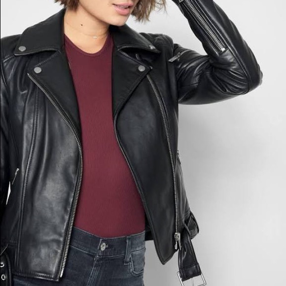 7 for all mankind leather moto jacket